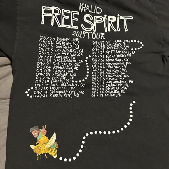 Khalid Free Spirit 2019 Tour T-Shirt - Size M 🎶 Rare Concert Tee! - Picture 3 of 6